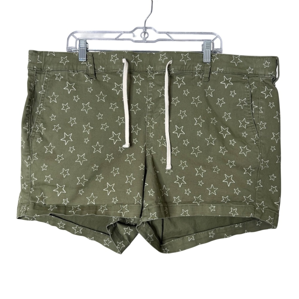 Torrid 3.5'' Weekend Mid-Rise Short Womens 2X Lilo Stars Olivine Green Pull On